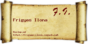 Frigyes Ilona névjegykártya